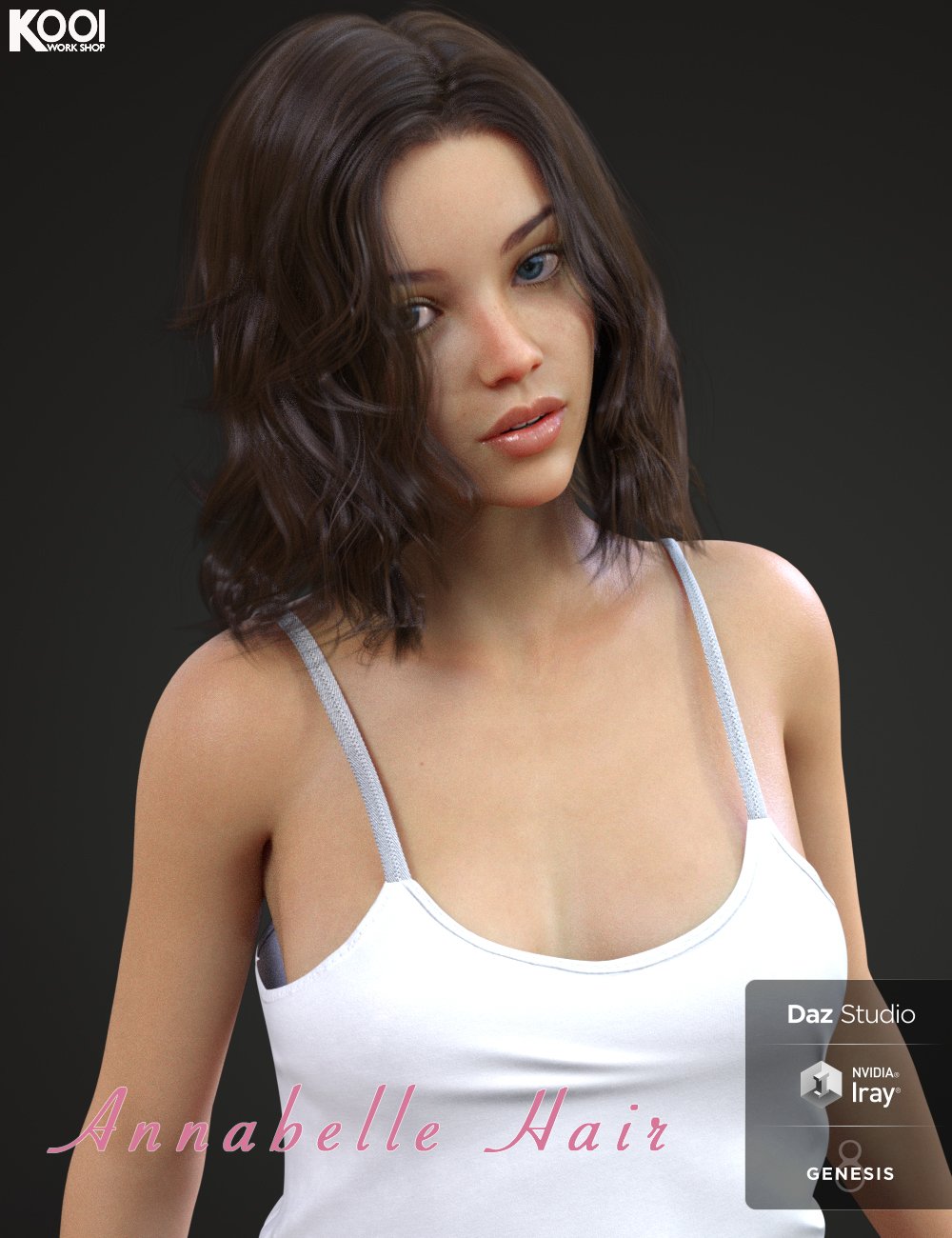Annabelle Hair for Genesis 8 Female(s) by: Kool, 3D Models by Daz 3D