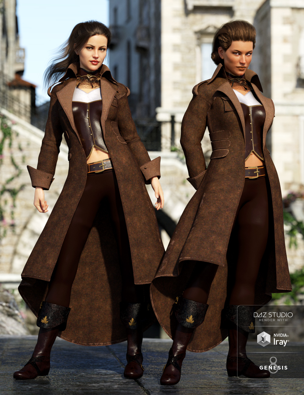 Regal Captain Outfit for Genesis 8 Female(s) by: Moonscape GraphicsSade, 3D Models by Daz 3D
