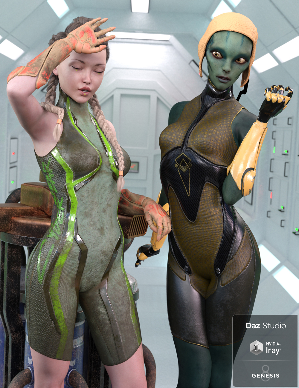 Arctek Cybernetic Arms for Genesis 8 Female by: Mely3DValandar, 3D Models by Daz 3D