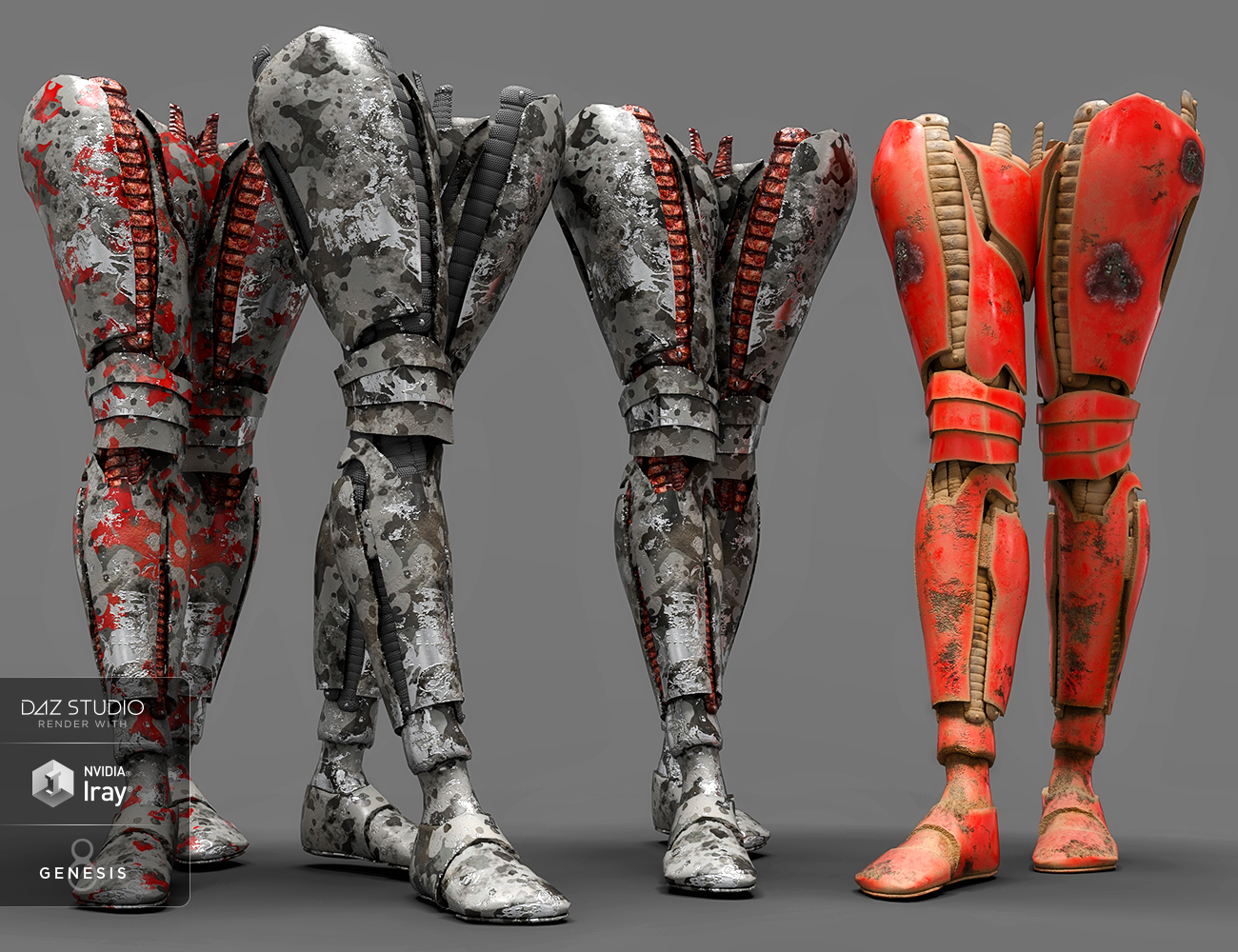 ArcTek Cybernetic Legs for Genesis 8 Female by: Mely3DValandar, 3D Models by Daz 3D
