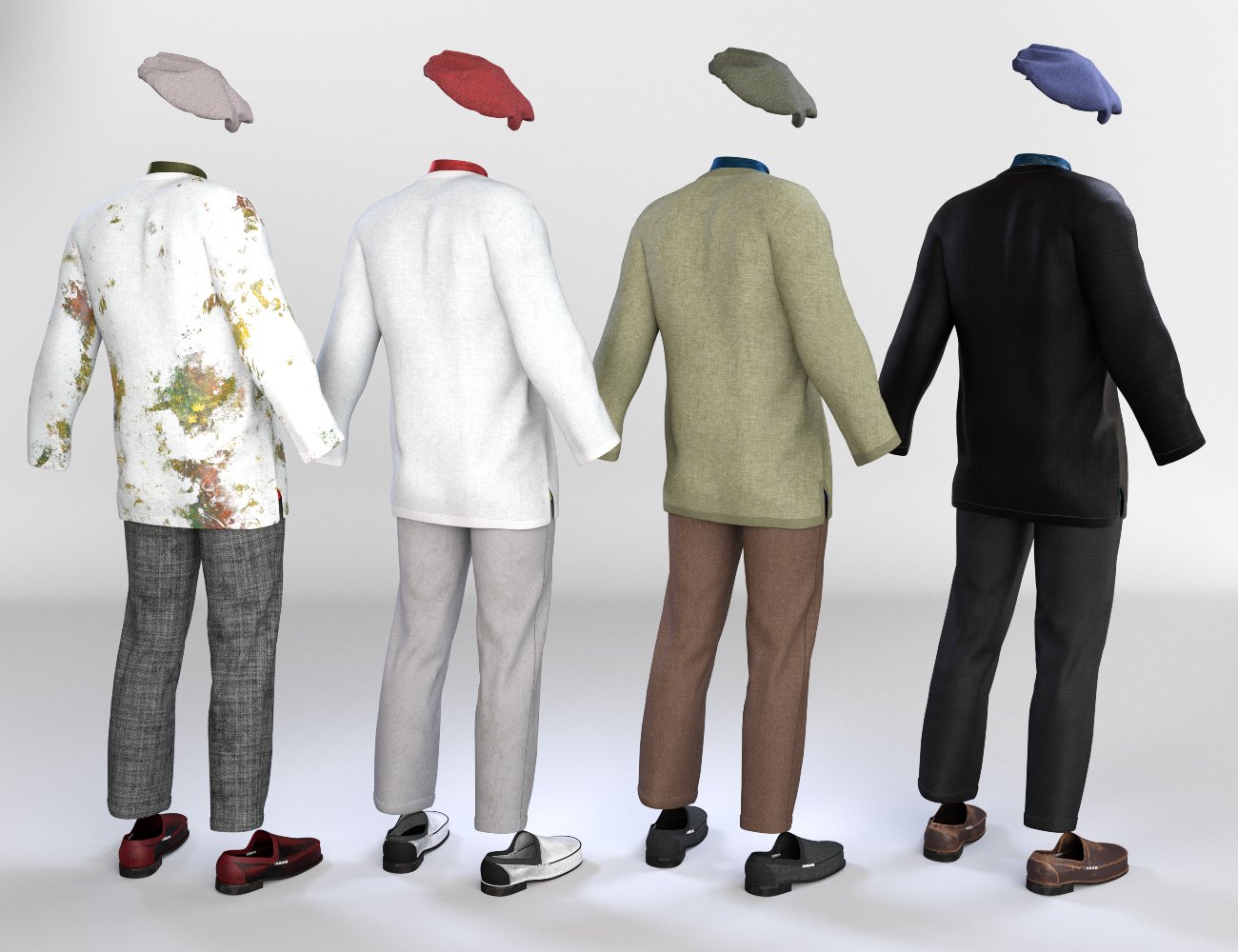 dForce French Painter Outfit Textures dForce French Painter Outfit Textures by: Moonscape GraphicsSade, 3D Models by Daz 3D