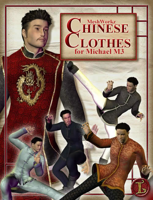 Kung-Fu Clothes for M3 by: Luthbel, 3D Models by Daz 3D