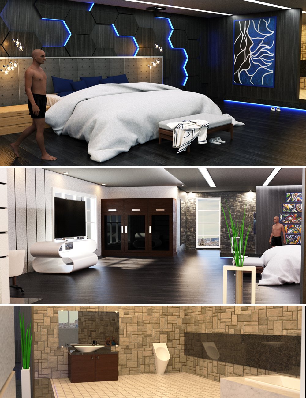Eurotel Premium Bedroom by: Tesla3dCorp, 3D Models by Daz 3D