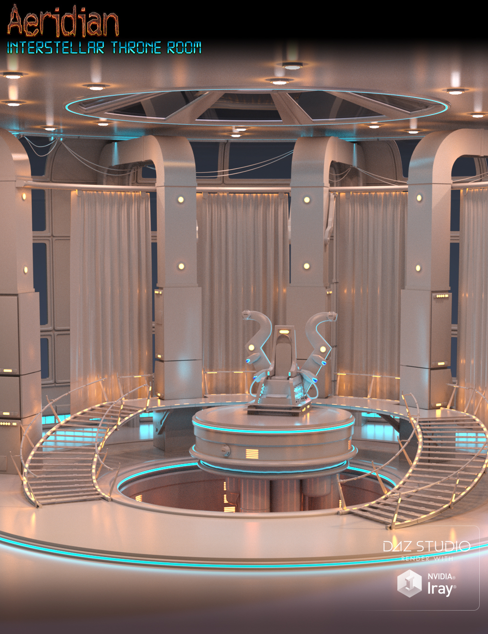 Aeridian Interstellar Throne Room by: E-Arkham, 3D Models by Daz 3D