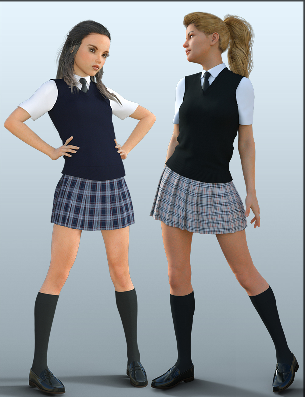 H&C School Uniforms for Genesis 8 Female(s) by: IH Kang, 3D Models by Daz 3D