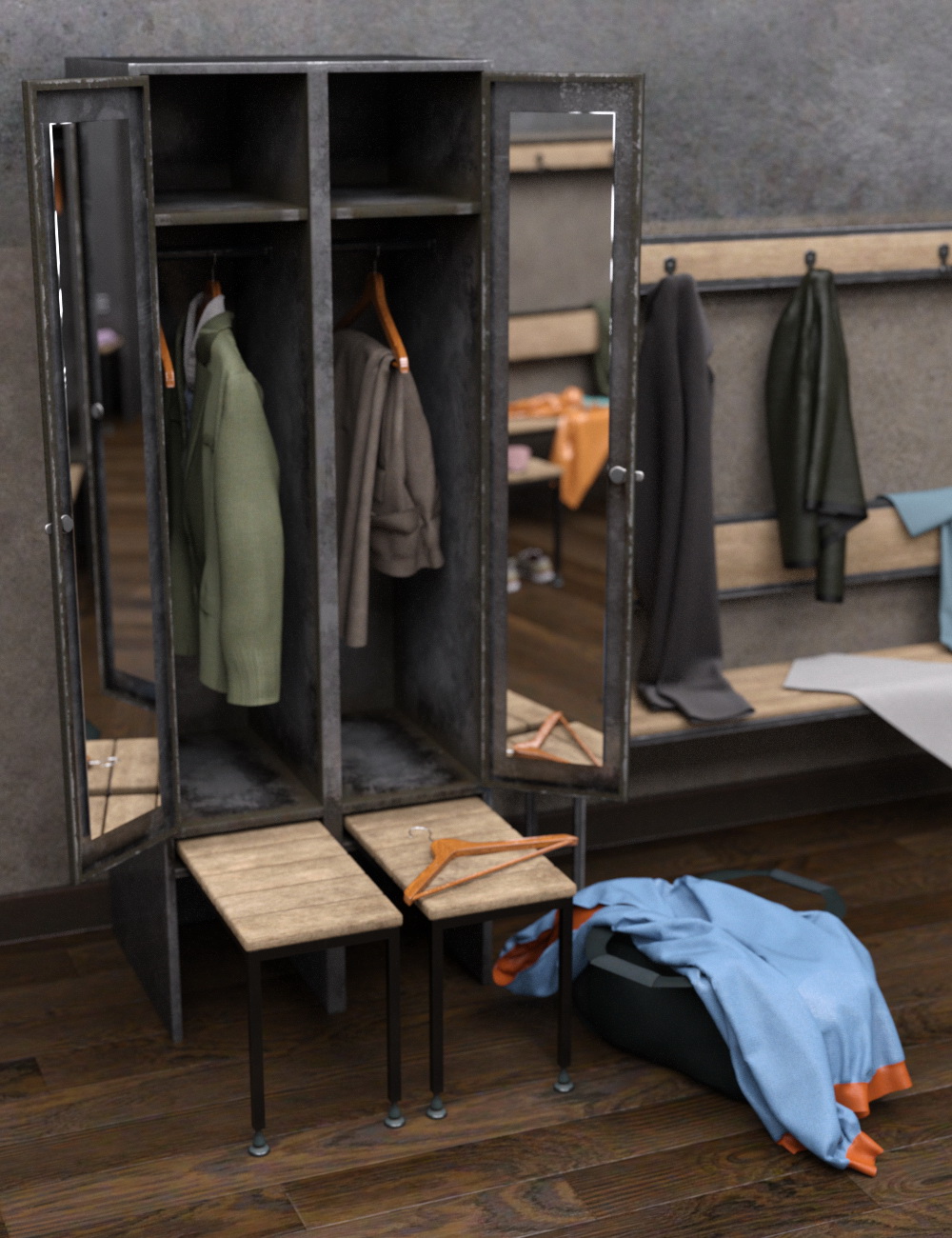 Vintage Changing Room and Props by: Deepsea, 3D Models by Daz 3D