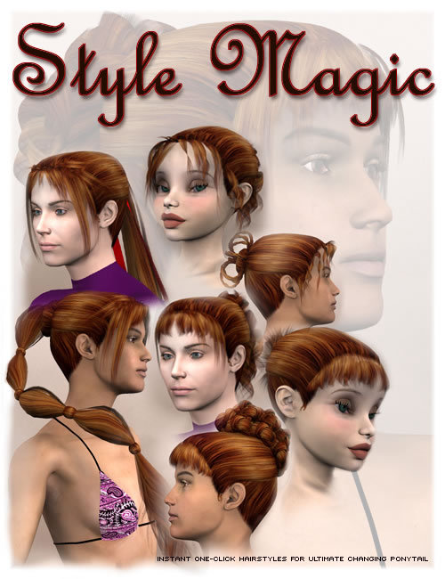 Style Magic for Ultimate Changing Ponytail by: Diane, 3D Models by Daz 3D