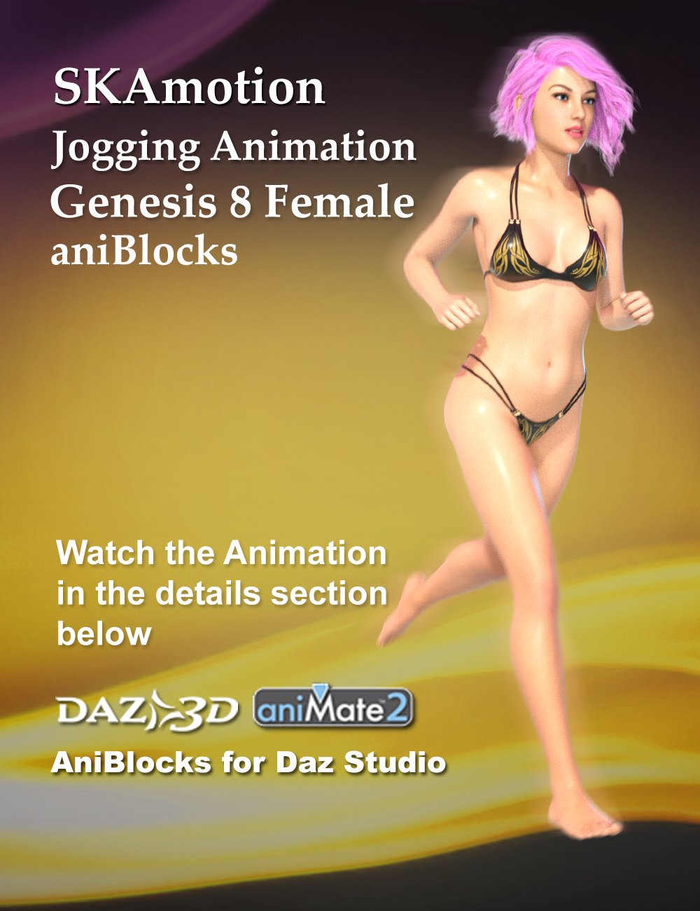 Jogging aniBlocks for Genesis 8 Female by: SKAmotion, 3D Models by Daz 3D