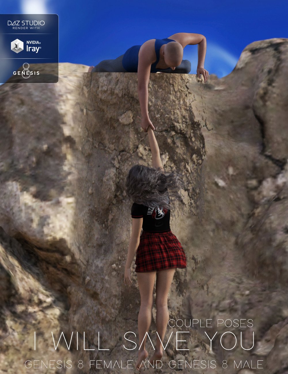 I Will Save You Poses for Genesis 8 Female(s) and Male(s) by: Muscleman, 3D Models by Daz 3D