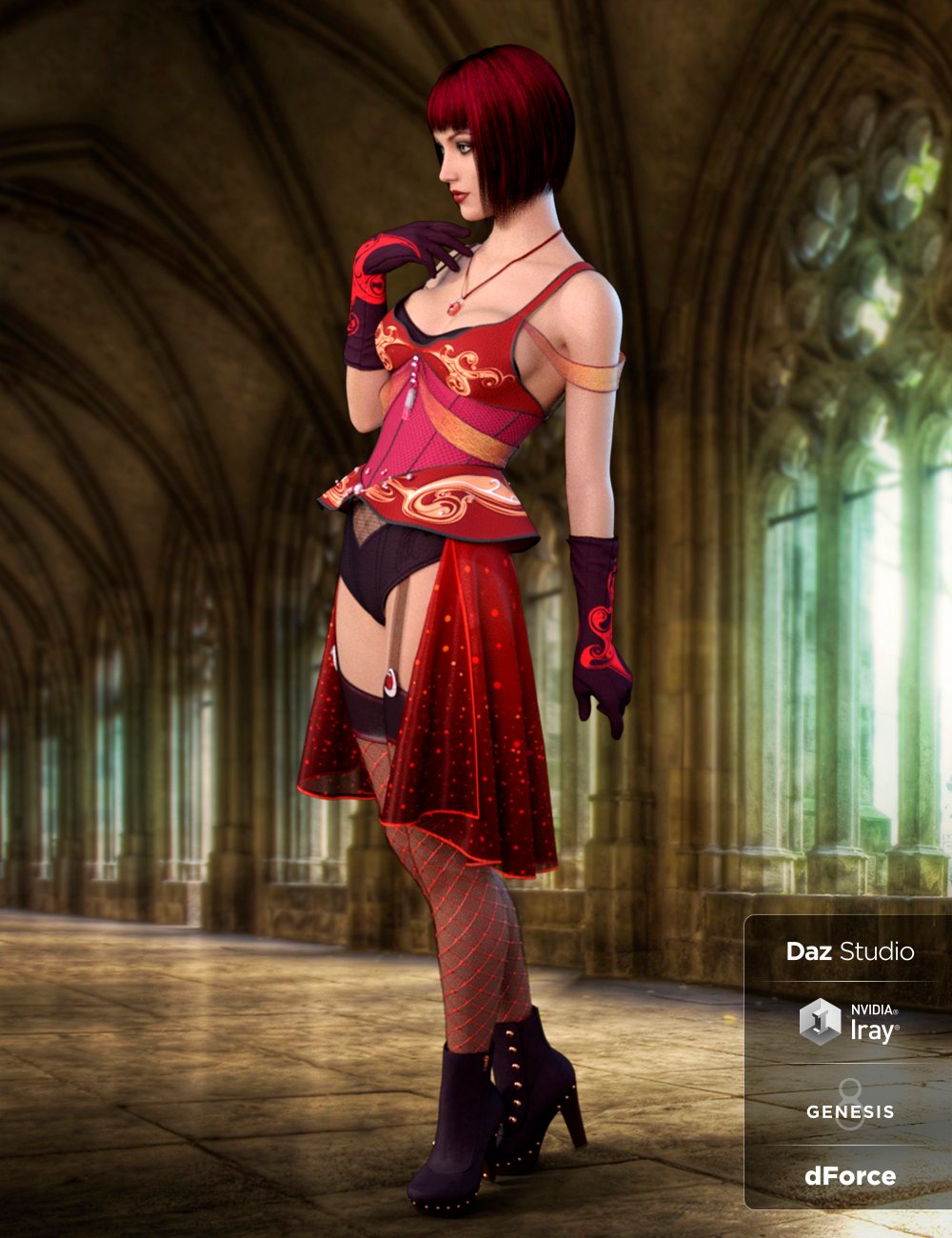 dForce Elemental Sorceress Outfit for Genesis 8 Female(s) by: Blue Rabbit, 3D Models by Daz 3D