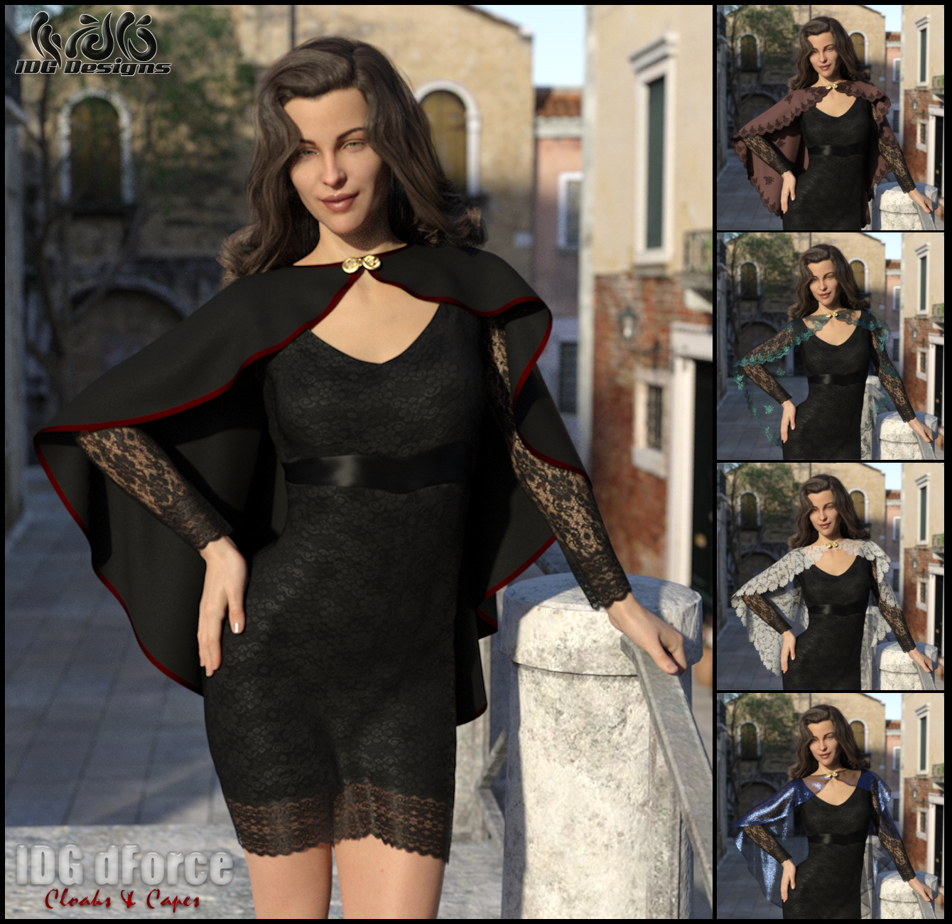 IDG dForce - Cloaks and Capes IDG dForce - Cloaks and Capes by: IDG DesignsDestinysGardenInaneGlory, 3D Models by Daz 3D