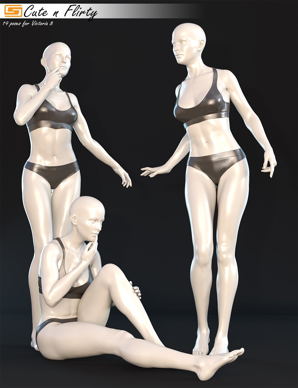 Cute N Flirty - Poses for Victoria 8 by: Sedor, 3D Models by Daz 3D