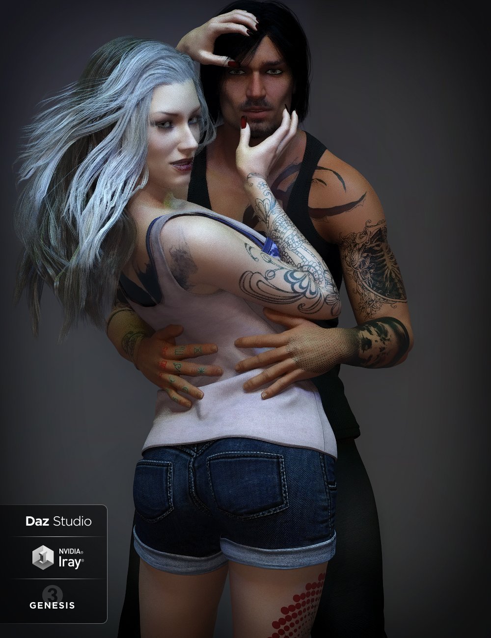 LIE Tattoo Presets 2 Bundle for Genesis 3 and 8 by: Darwins Mishap(s), 3D Models by Daz 3D