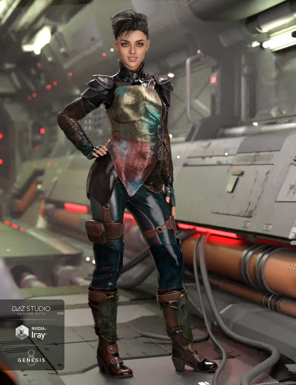 Sci-fi Action Outfit Textures by: Demian, 3D Models by Daz 3D