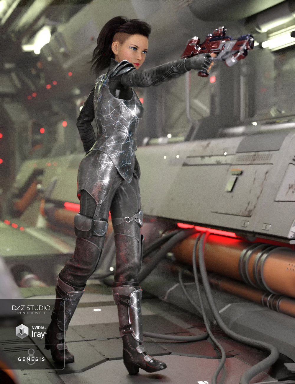 Sci-fi Action Outfit Textures by: Demian, 3D Models by Daz 3D