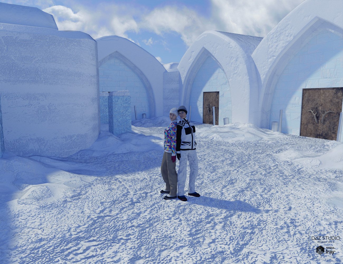 Ice Hotel Exterior by: David BrinnenForbiddenWhispers, 3D Models by Daz 3D