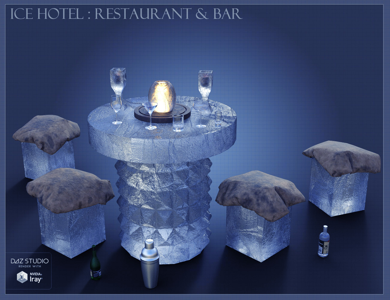 Ice Hotel Bar & Restaurant Ice Hotel Bar & Restaurant by: David BrinnenForbiddenWhispers, 3D Models by Daz 3D