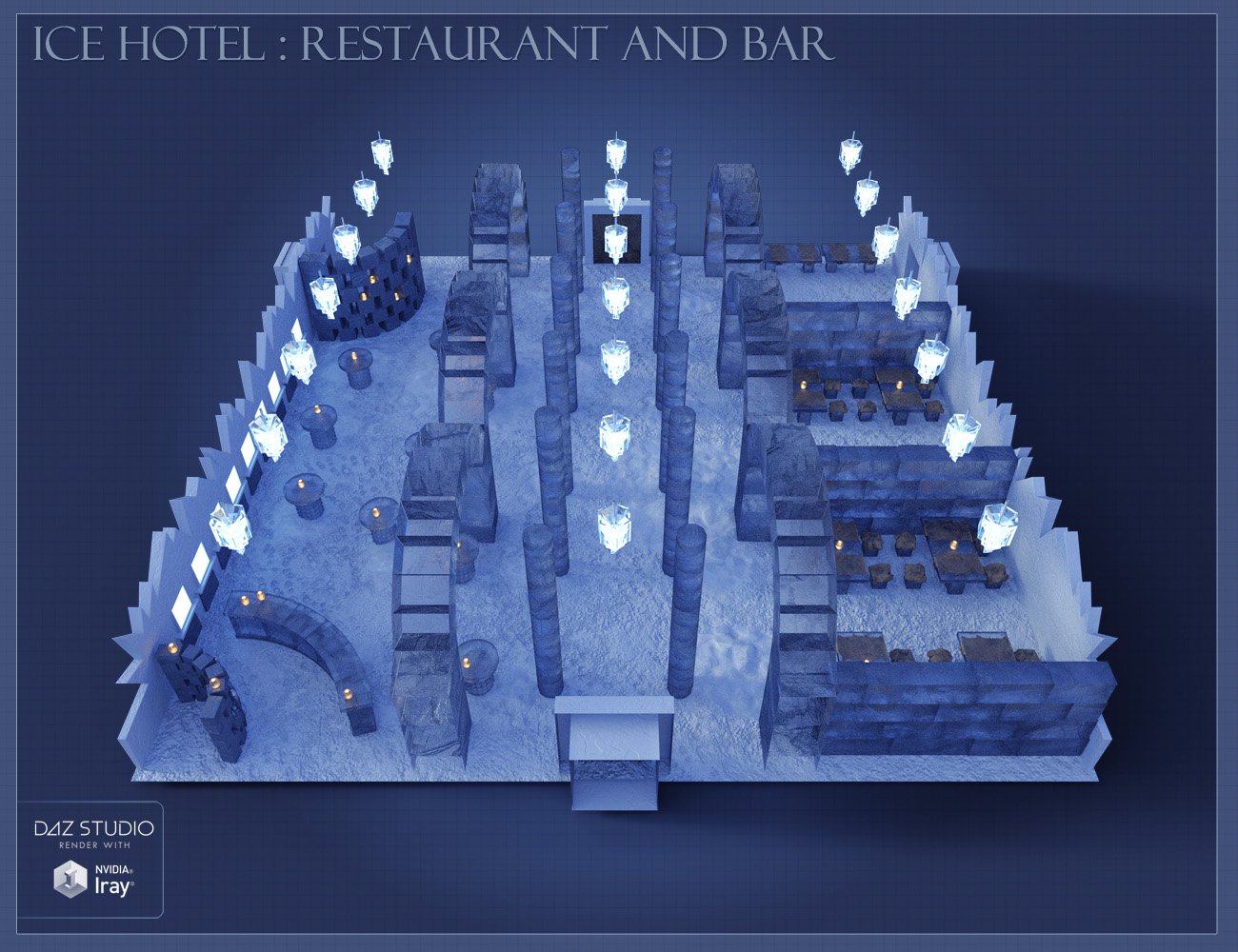 Ice Hotel Bar & Restaurant by: David BrinnenForbiddenWhispers, 3D Models by Daz 3D
