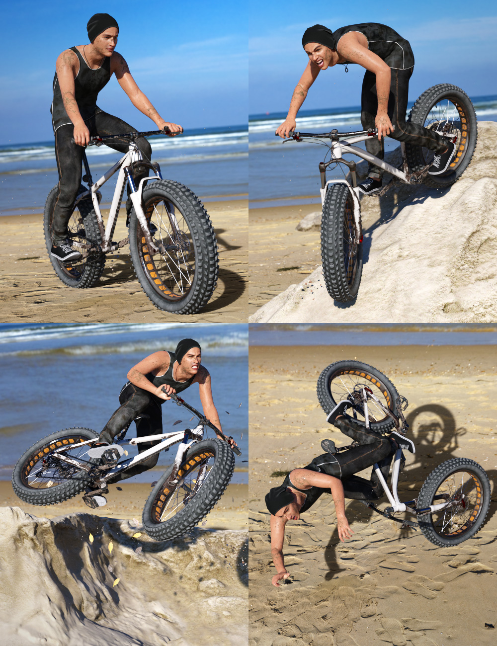 Dirt Bike Poses for Genesis 8 Male by: FeralFey, 3D Models by Daz 3D