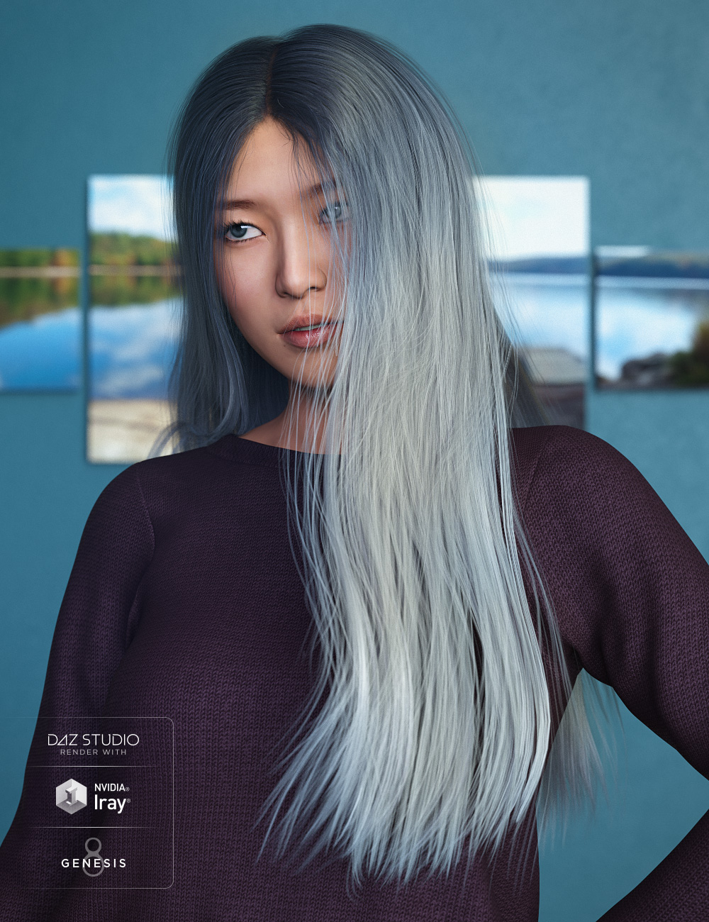 Colors for Wild Wind Hair by: goldtassel, 3D Models by Daz 3D