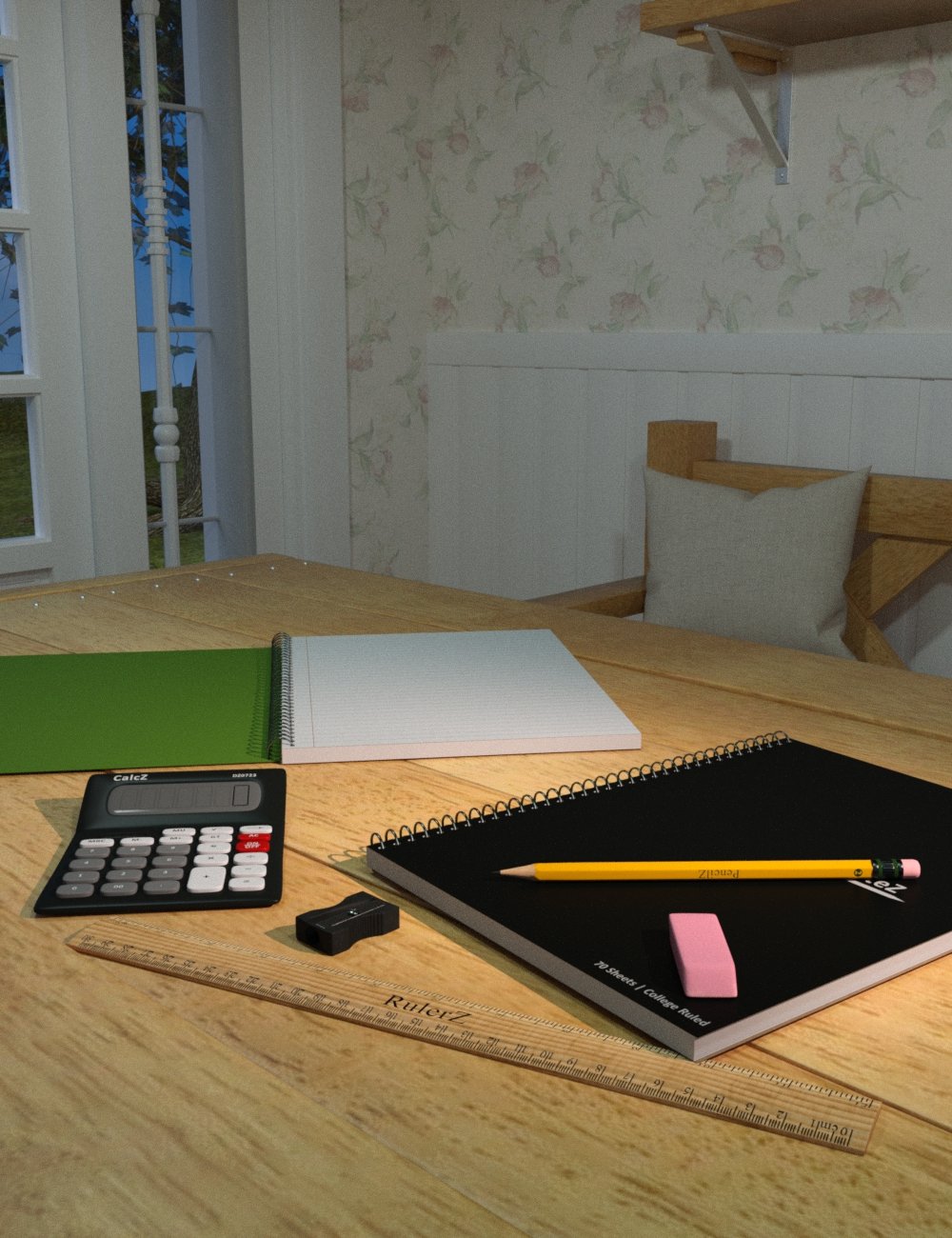 Ready for School Supplies by: ARTCollab, 3D Models by Daz 3D