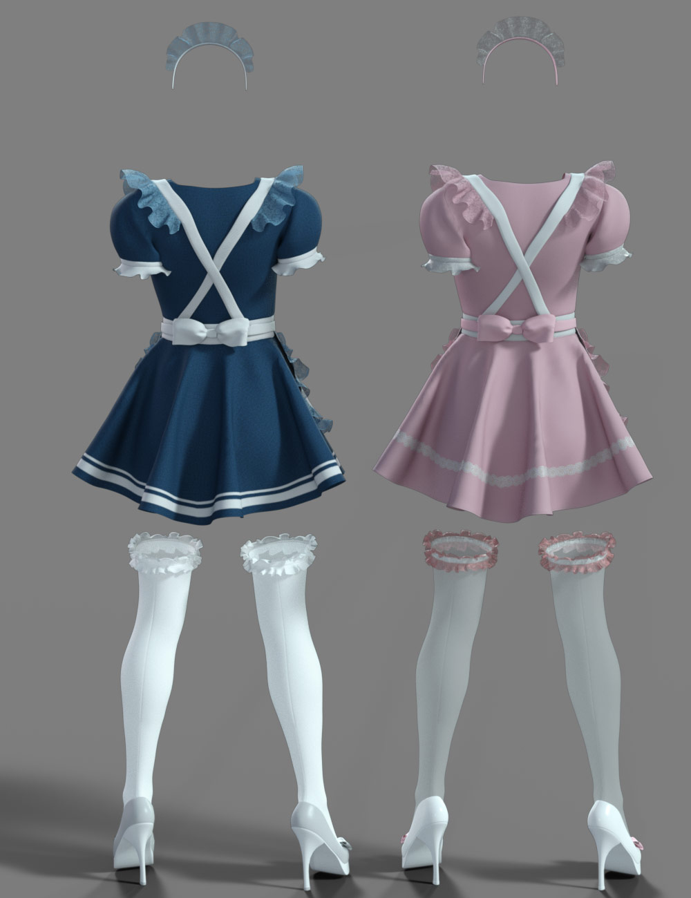dForce Maid Outfit Textures by: Moonscape GraphicsSade, 3D Models by Daz 3D