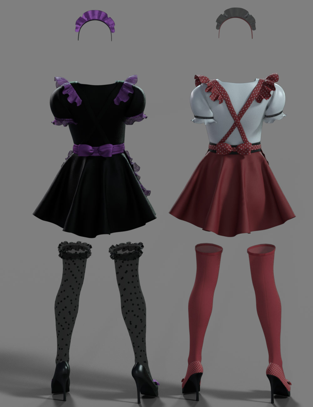 dForce Maid Outfit Textures by: Moonscape GraphicsSade, 3D Models by Daz 3D