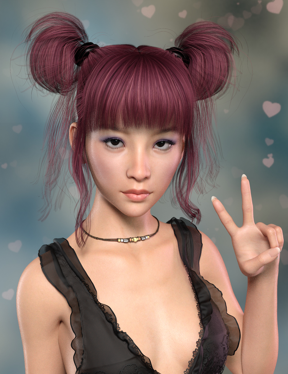 Mirai Hair for Genesis 3 and 8 Female(s) by: SWAM, 3D Models by Daz 3D