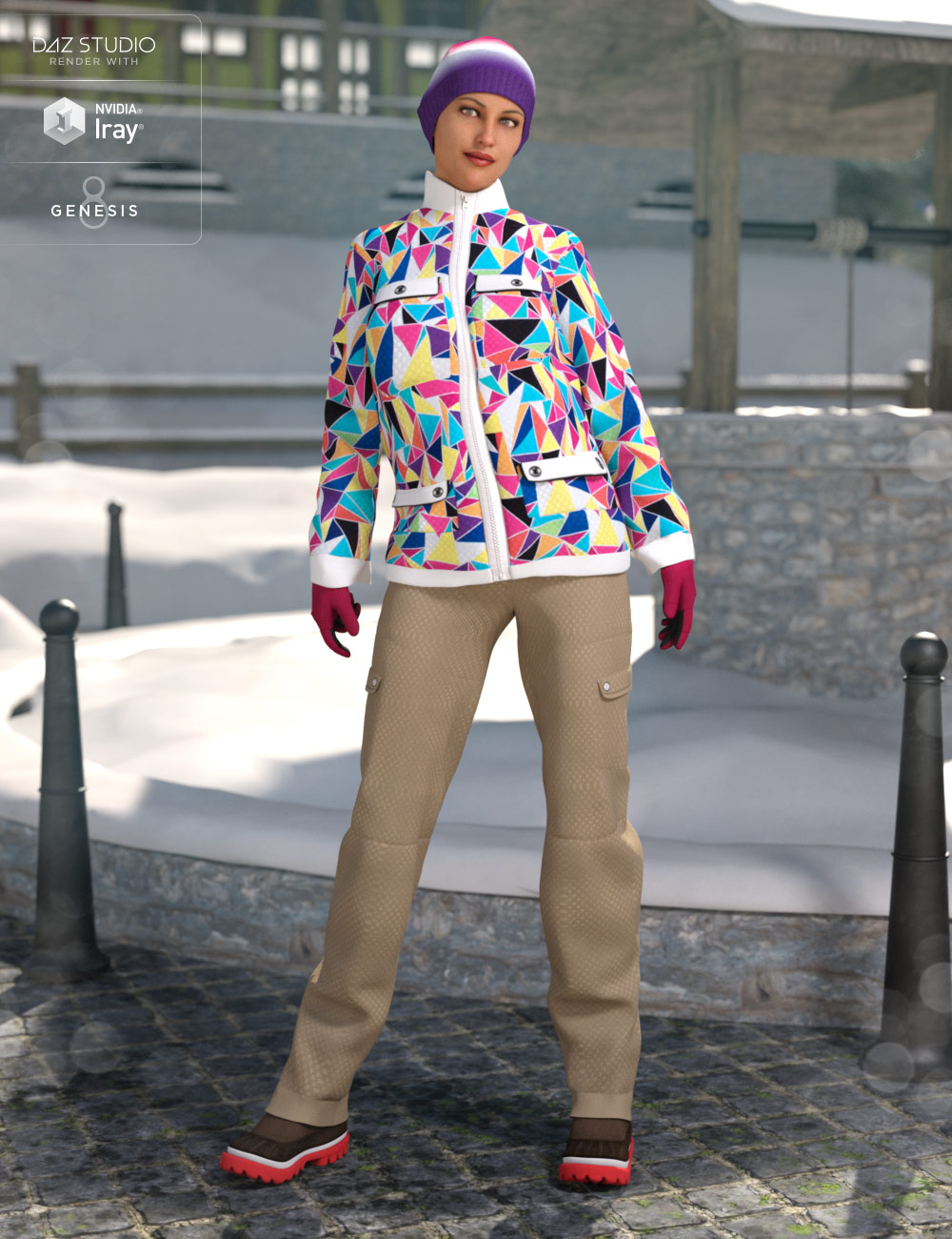 dForce Winter Snow Outfit Female Textures by: DirtyFairy, 3D Models by Daz 3D