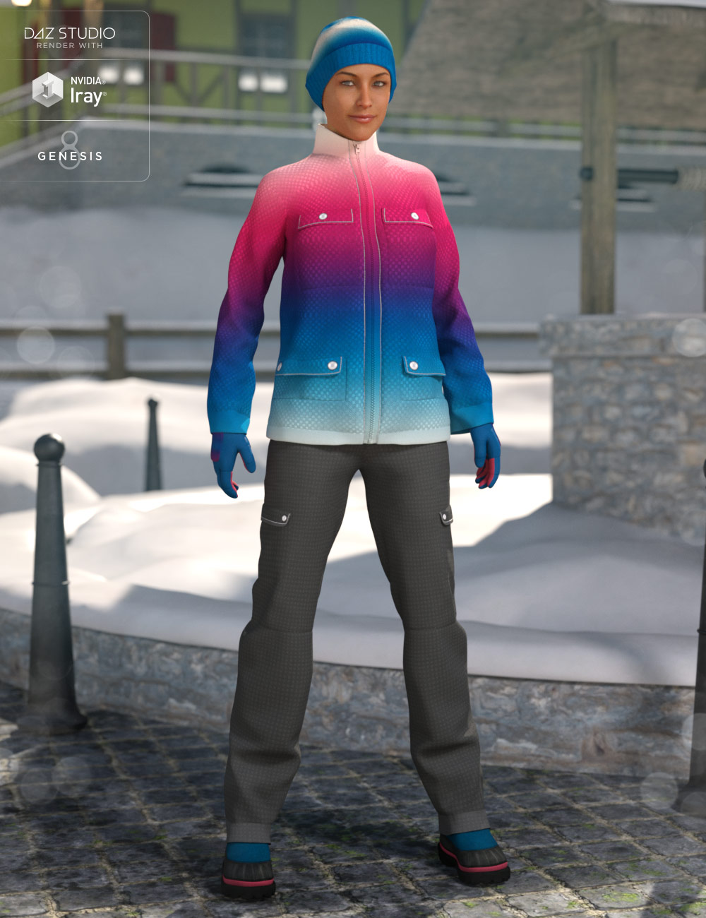 dForce Winter Snow Outfit Female Textures by: DirtyFairy, 3D Models by Daz 3D