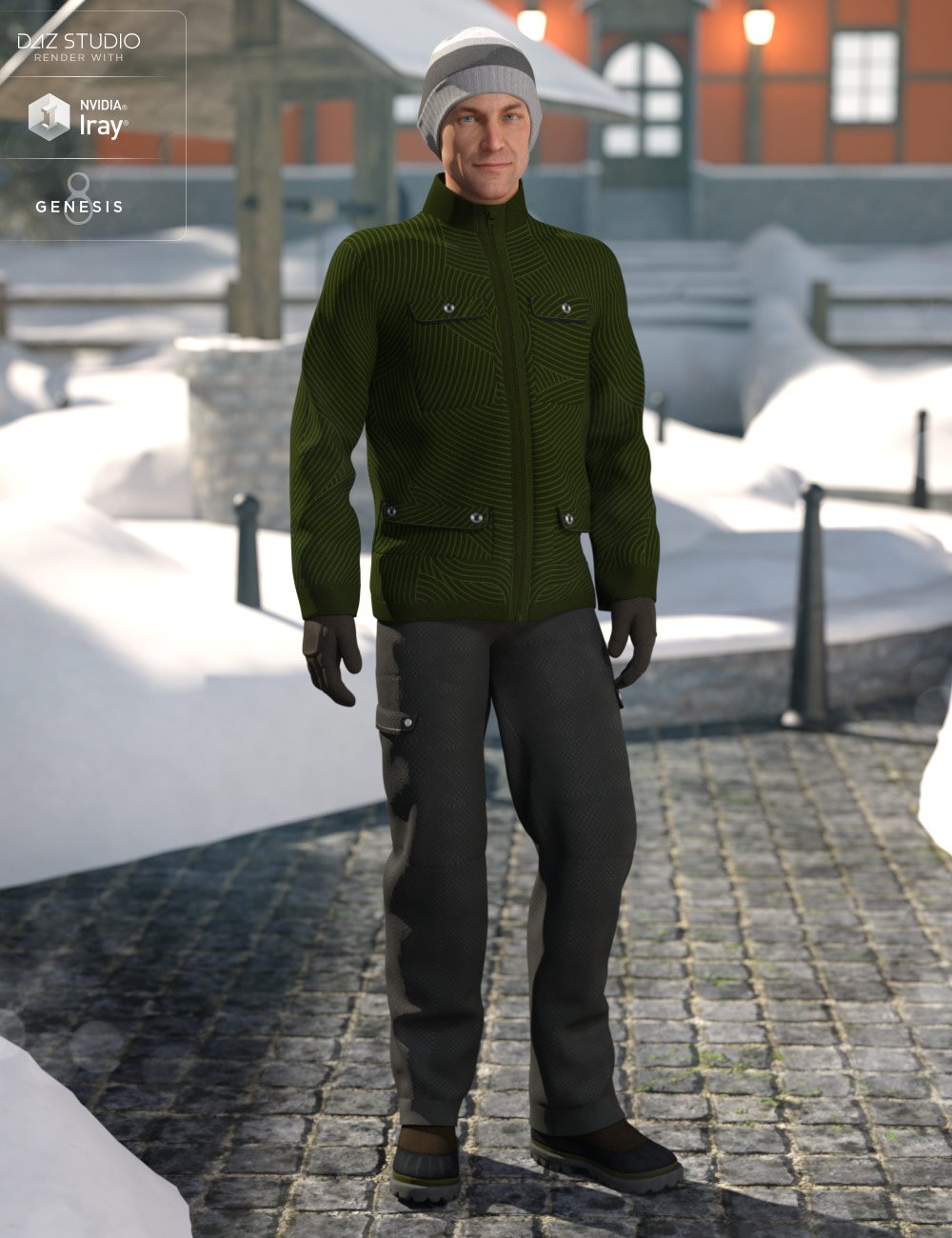 dForce Winter Snow Outfit Male Textures by: DirtyFairy, 3D Models by Daz 3D
