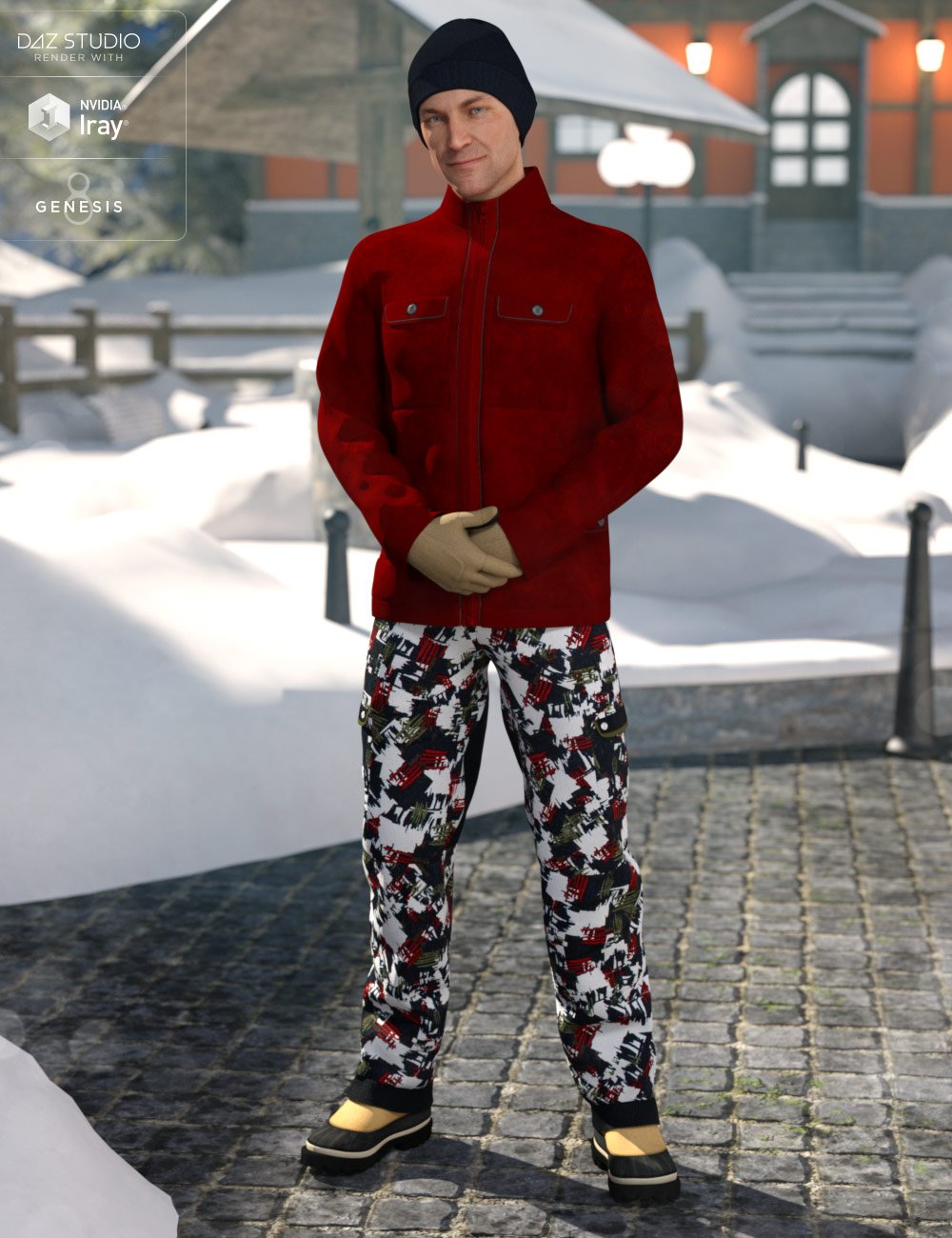 dForce Winter Snow Outfit Male Textures by: DirtyFairy, 3D Models by Daz 3D