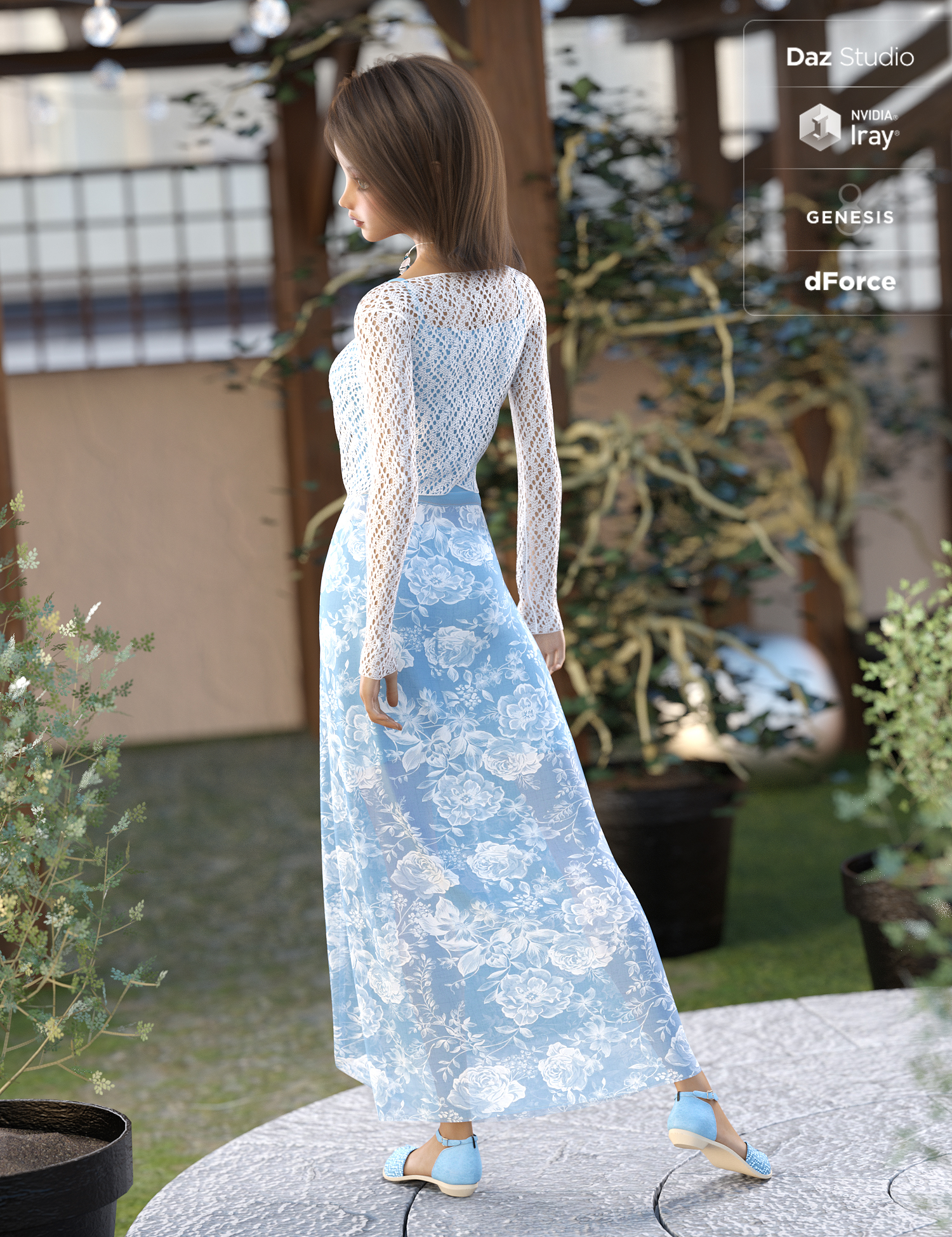 dForce Sunday Afternoon Outfit for Genesis 8 Female(s) by: Barbara BrundonMoonscape GraphicsSade, 3D Models by Daz 3D