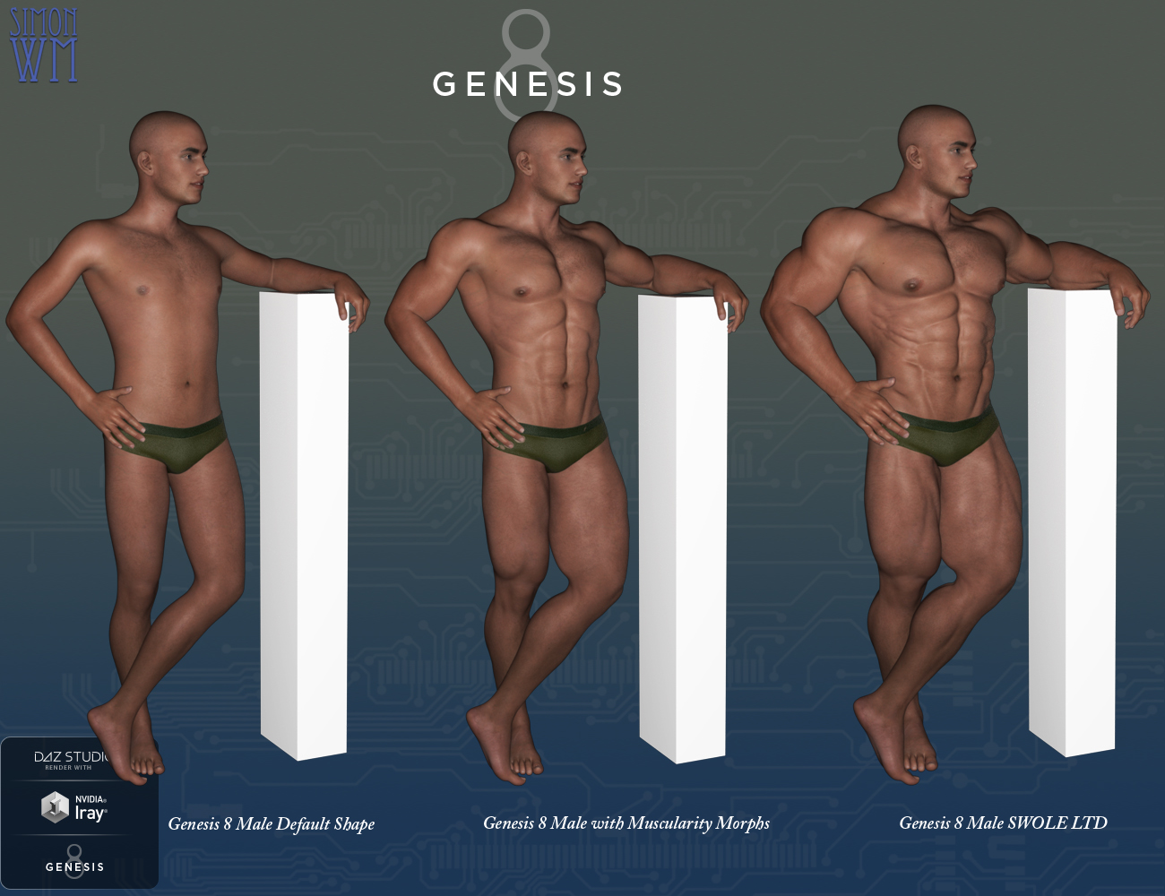 Muscularity Morphs for Genesis 8 Male(s) by: SimonWM, 3D Models by Daz 3D