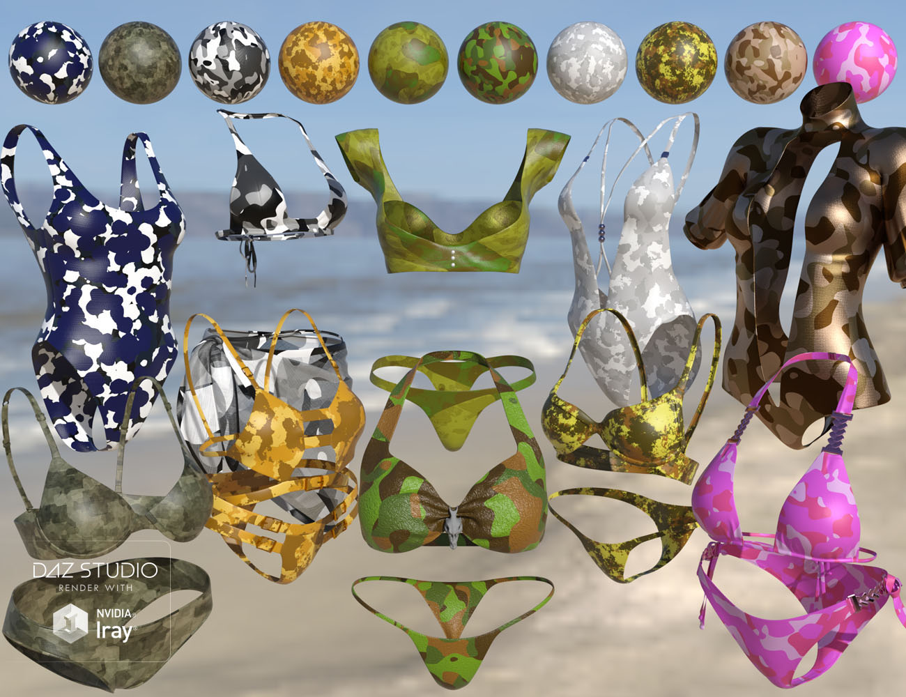 Iray Super Shaders Colorful Camouflage (Merchant Resource) Iray Super Shaders Colorful Camouflage (Merchant Resource) by: Denki Gaka, 3D Models by Daz 3D