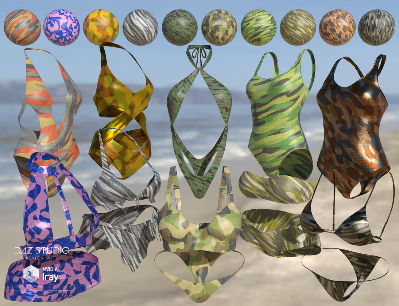 Iray Super Shaders Colorful Camouflage (Merchant Resource) Iray Super Shaders Colorful Camouflage (Merchant Resource) by: Denki Gaka, 3D Models by Daz 3D
