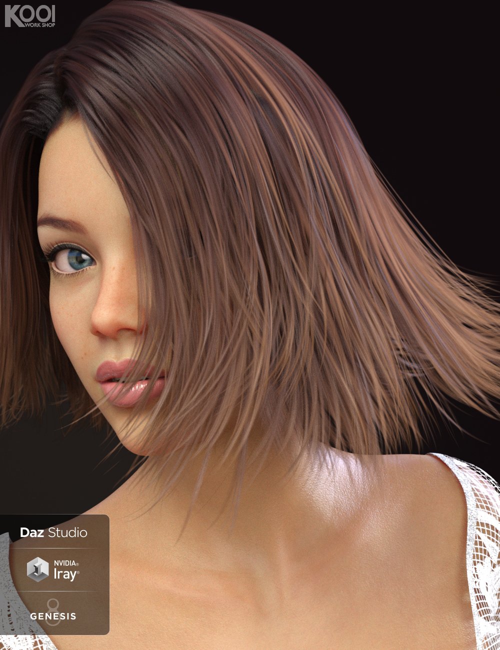 Bblythe Hair for Genesis 8 Female(s) by: Kool, 3D Models by Daz 3D