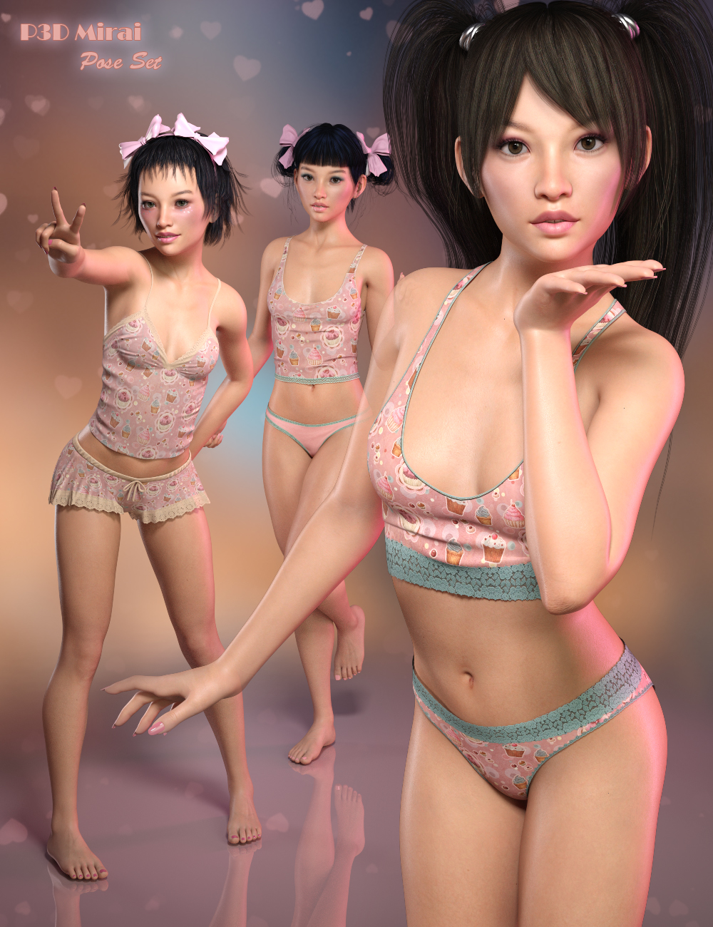 P3D Mirai Poses for Genesis 8 Female(s) by: P3Design, 3D Models by Daz 3D