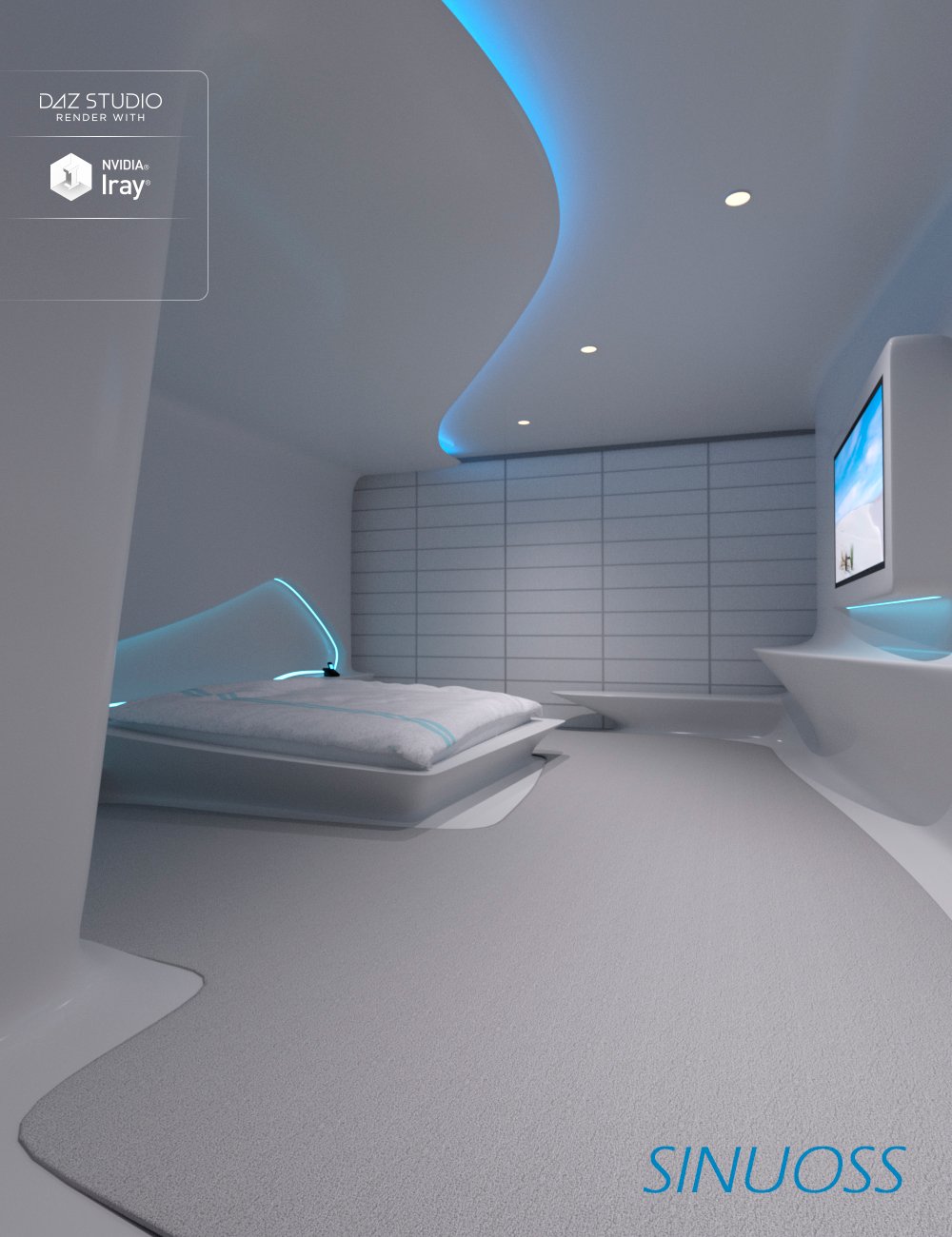 Sinuoss Modern Bedroom by: Human, 3D Models by Daz 3D