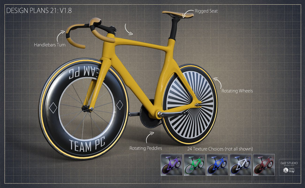 Velodrome Bike Velodrome Bike by: David BrinnenForbiddenWhispers, 3D Models by Daz 3D