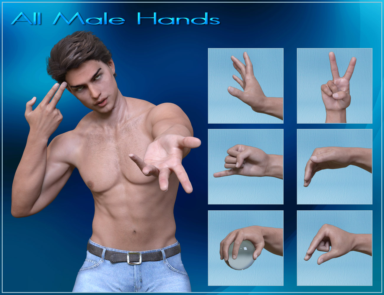 Male Hand Pose 7 3D model 3D printable | CGTrader