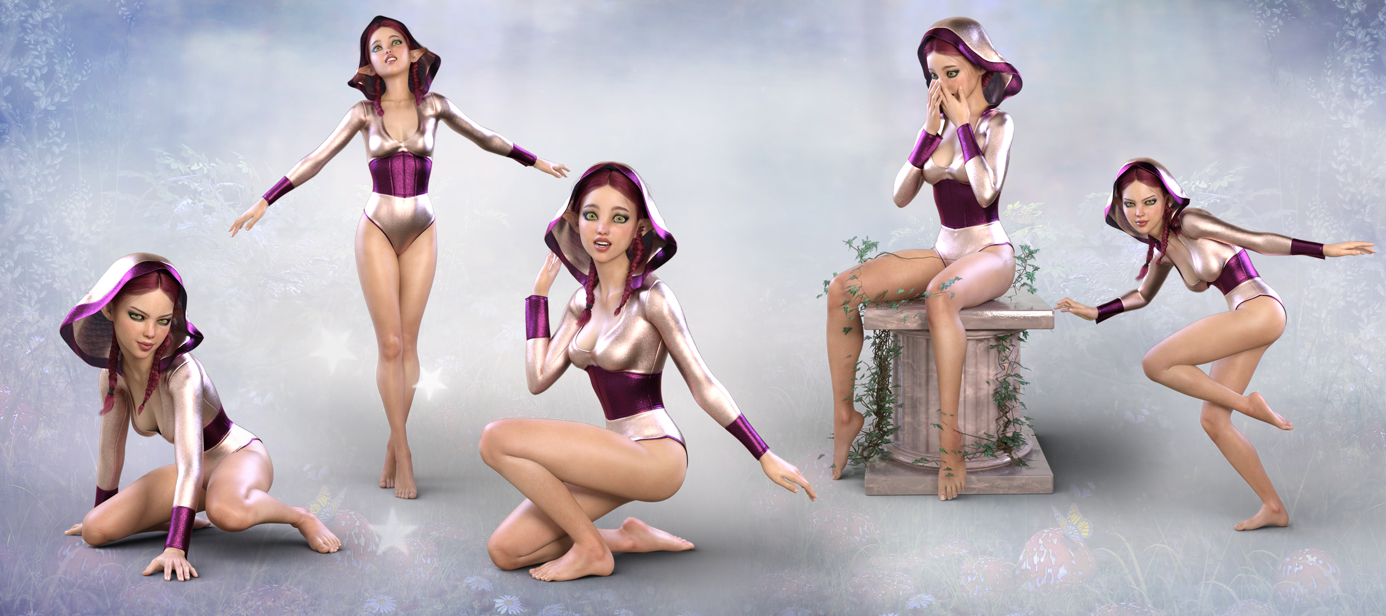 Z Mischievous Sprite - Poses and Expressions for Genesis 8 Female and Mika 8 by: Zeddicuss, 3D Models by Daz 3D
