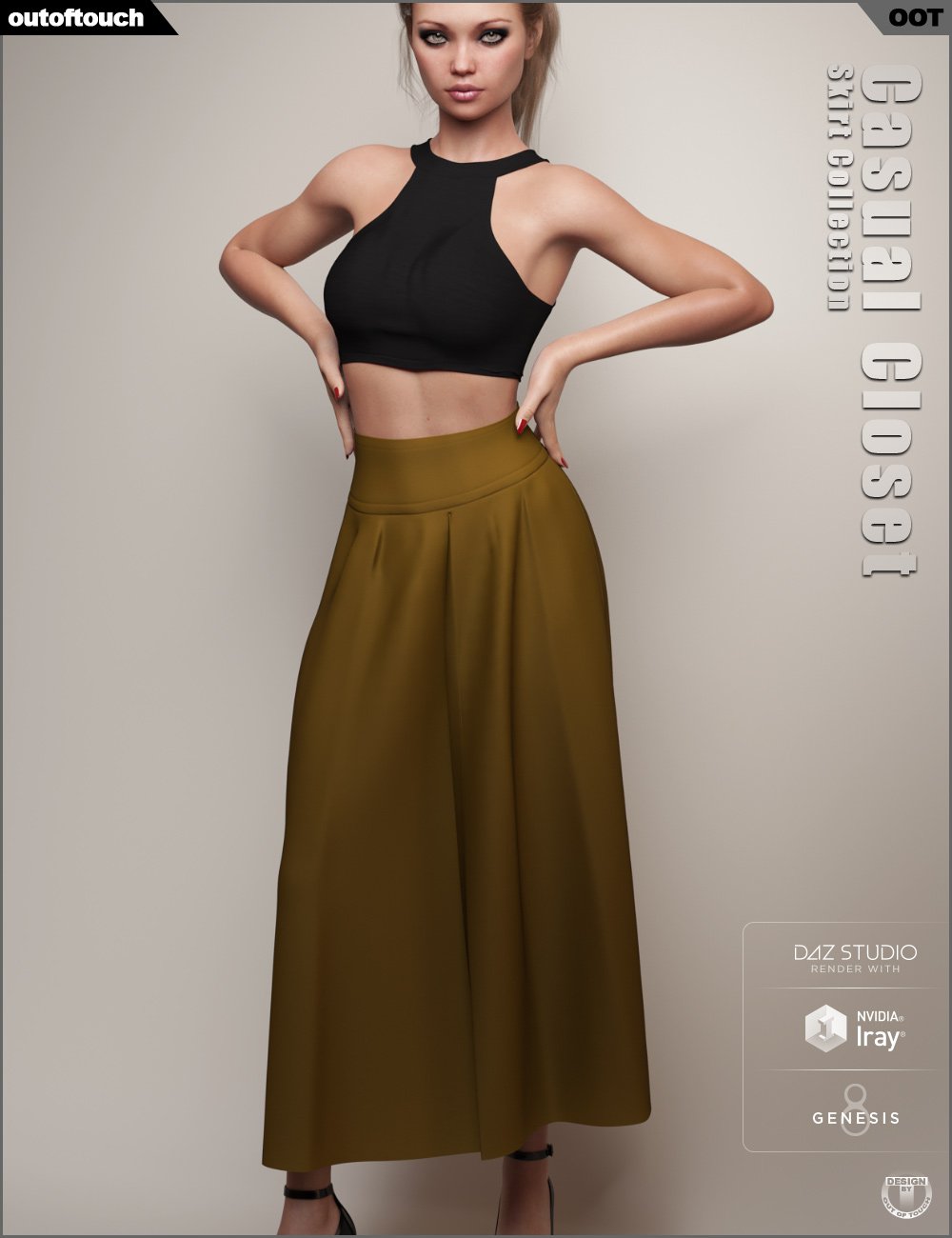 dForce Casual Closet Skirt Collection for Genesis 8 Female(s) by: outoftouch, 3D Models by Daz 3D