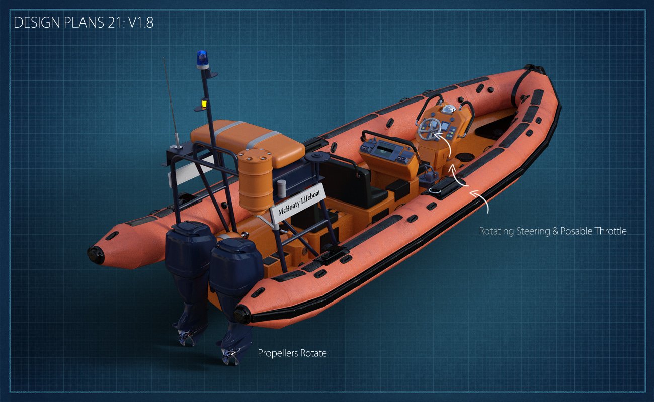 McBoaty Lifeboat by: David BrinnenForbiddenWhispers, 3D Models by Daz 3D