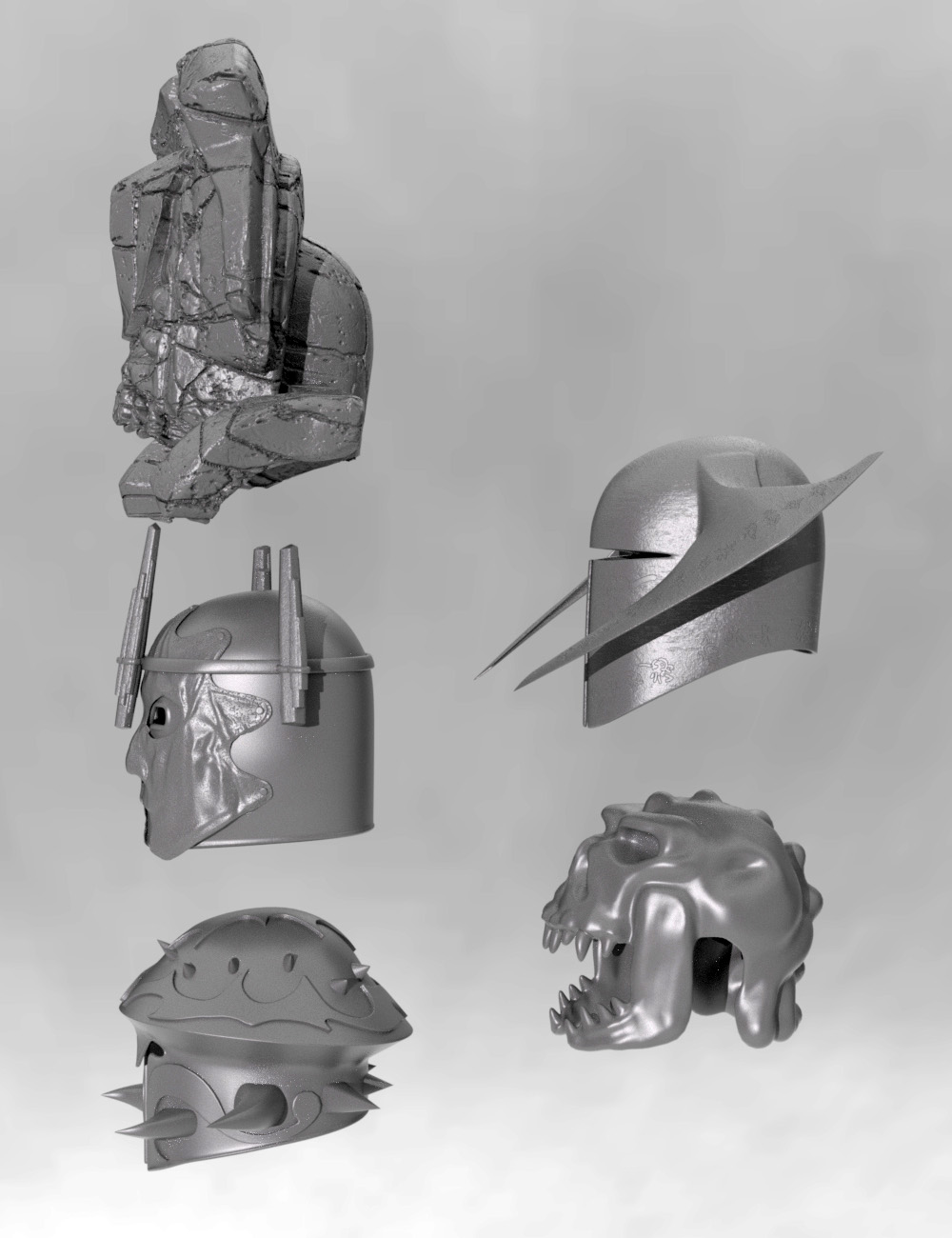 Doomed Helms for Genesis 8 Male(s) by: Valandar, 3D Models by Daz 3D
