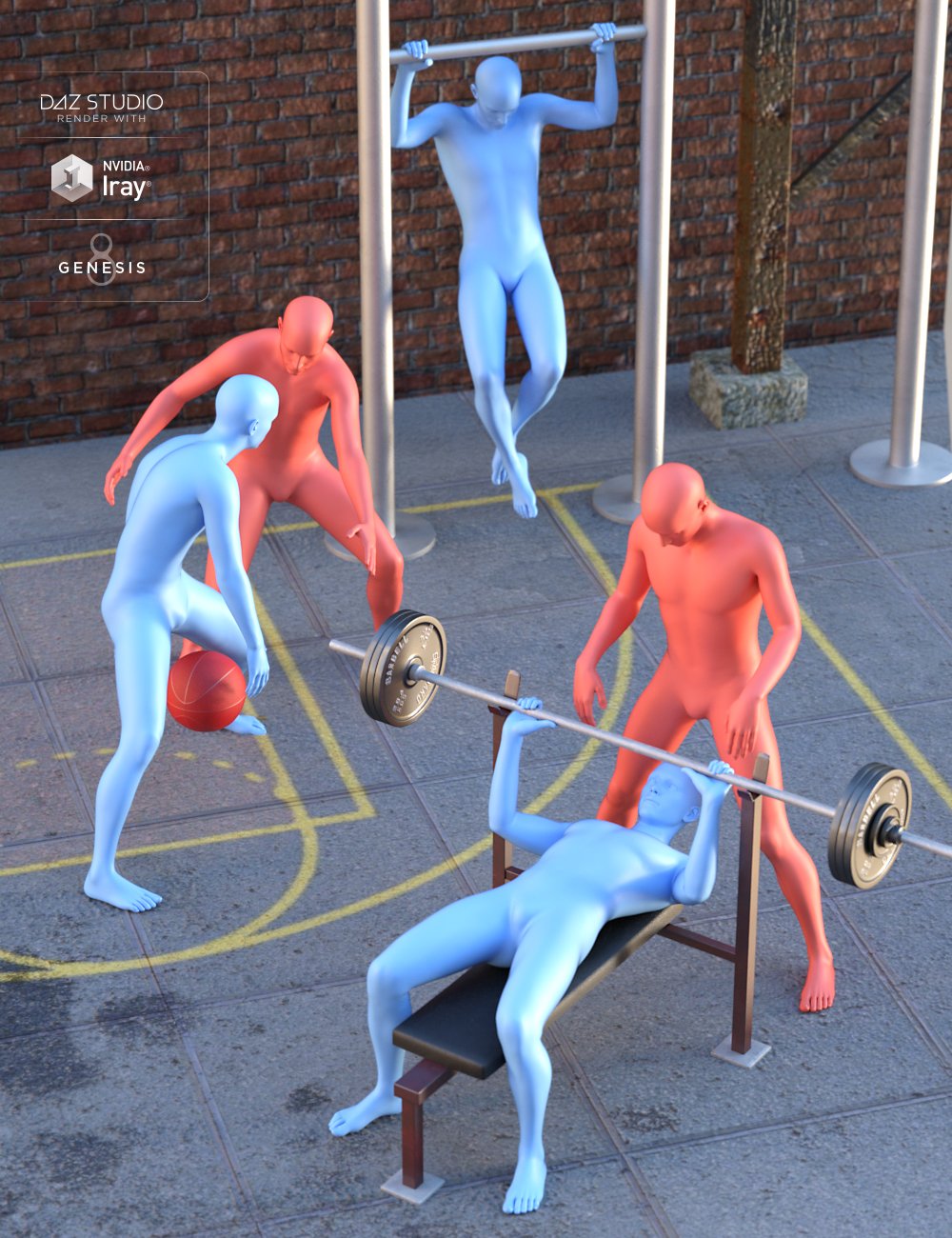 Recreation Hour Poses by: Three Wishes, 3D Models by Daz 3D
