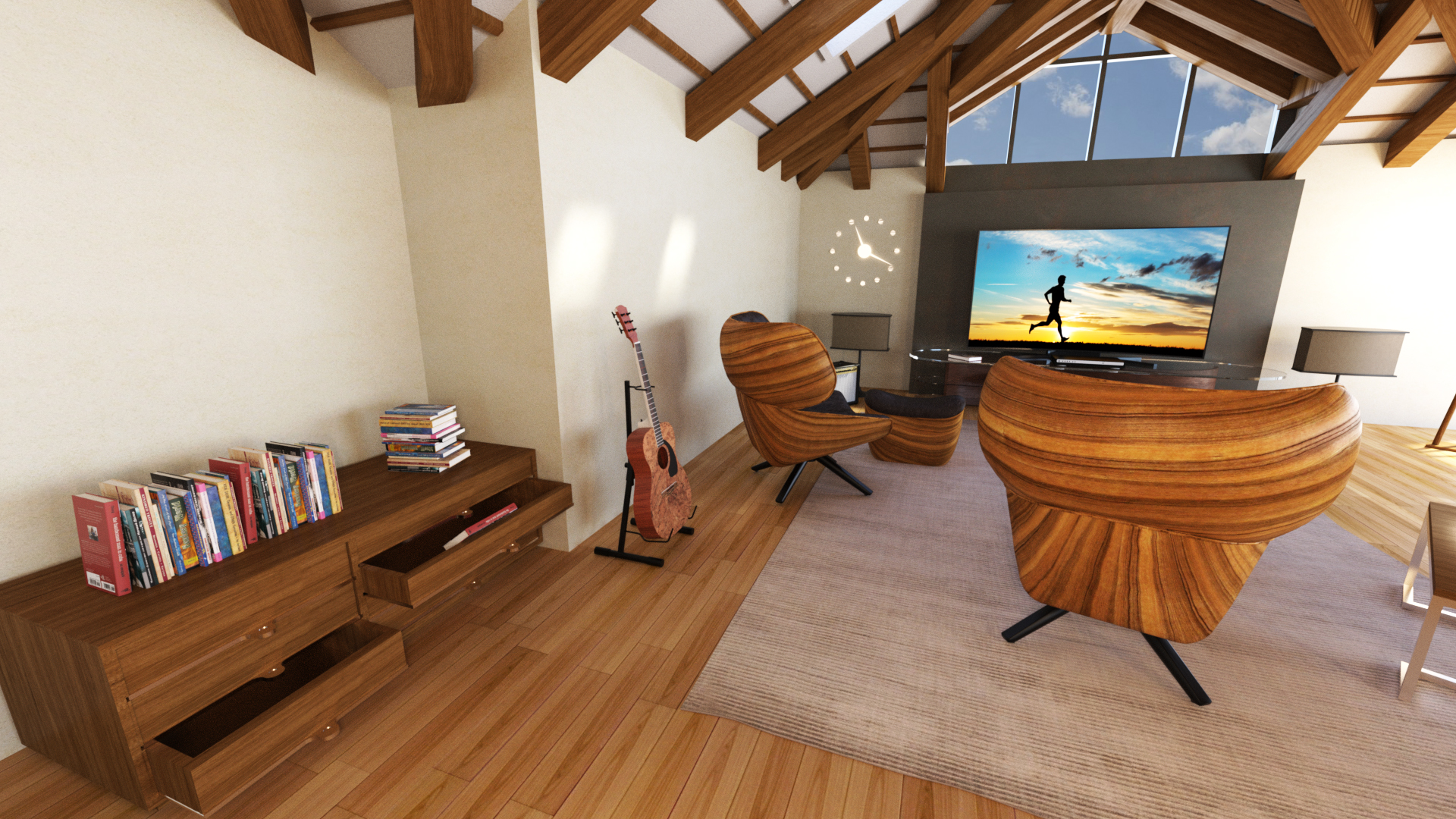 Attic Entertainment Room by: Tesla3dCorp, 3D Models by Daz 3D