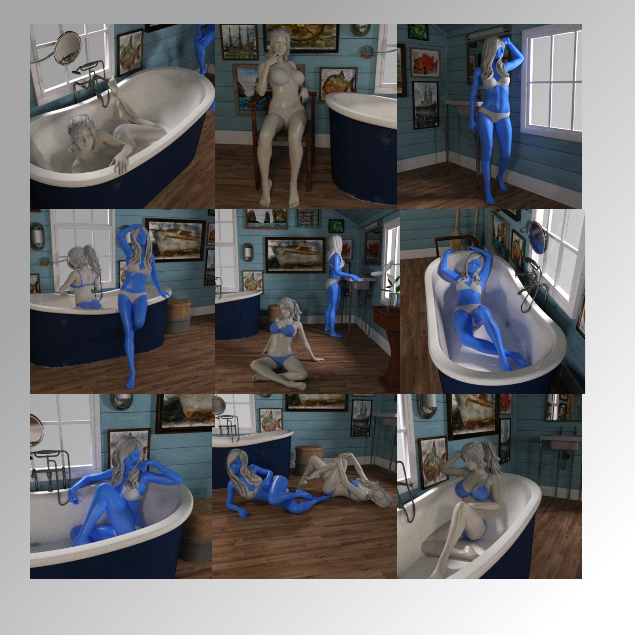 FG Loft Bath Poses for Genesis 8 Female by: Fugazi1968i3D_Lotus, 3D Models by Daz 3D