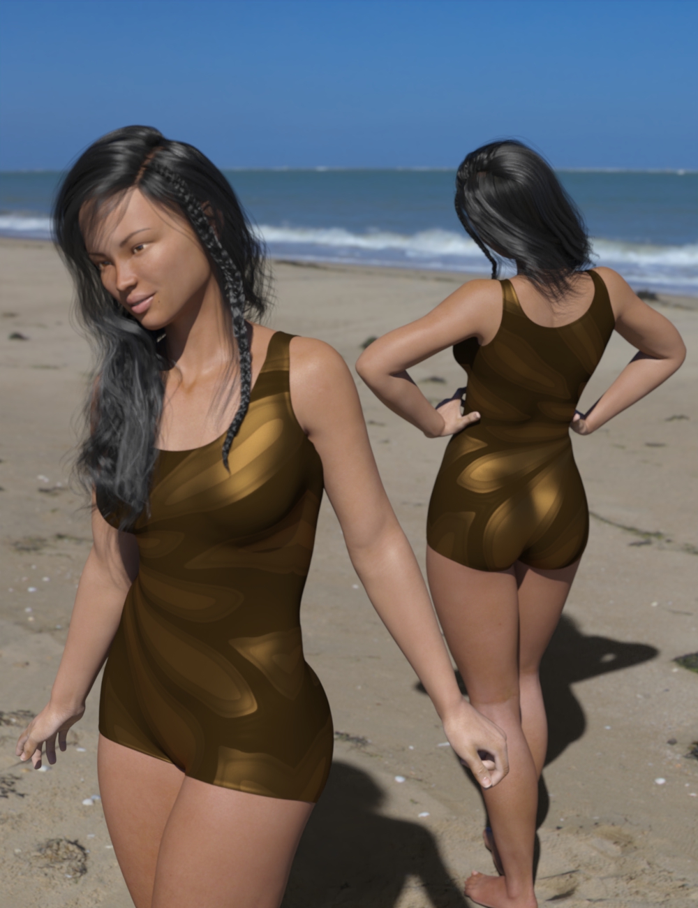 Bashful Beachwear for Genesis 8 Female(s) by: Aave Nainen, 3D Models by Daz 3D