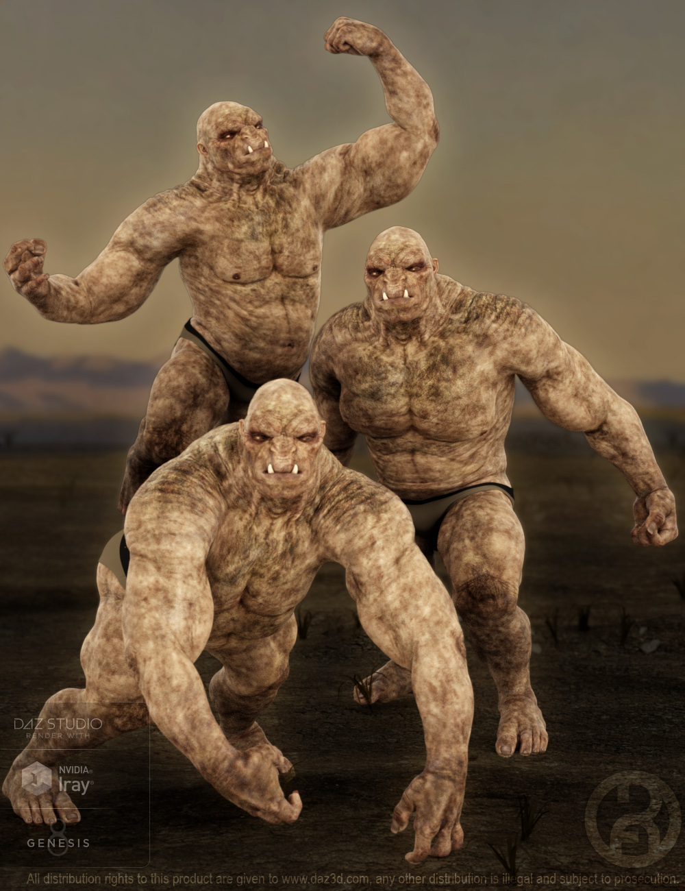 Troll Beast Poses by: RawArt, 3D Models by Daz 3D